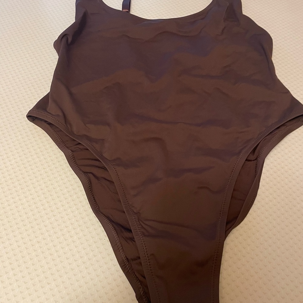 Skims XL Cocoa One Piece Swimwear.